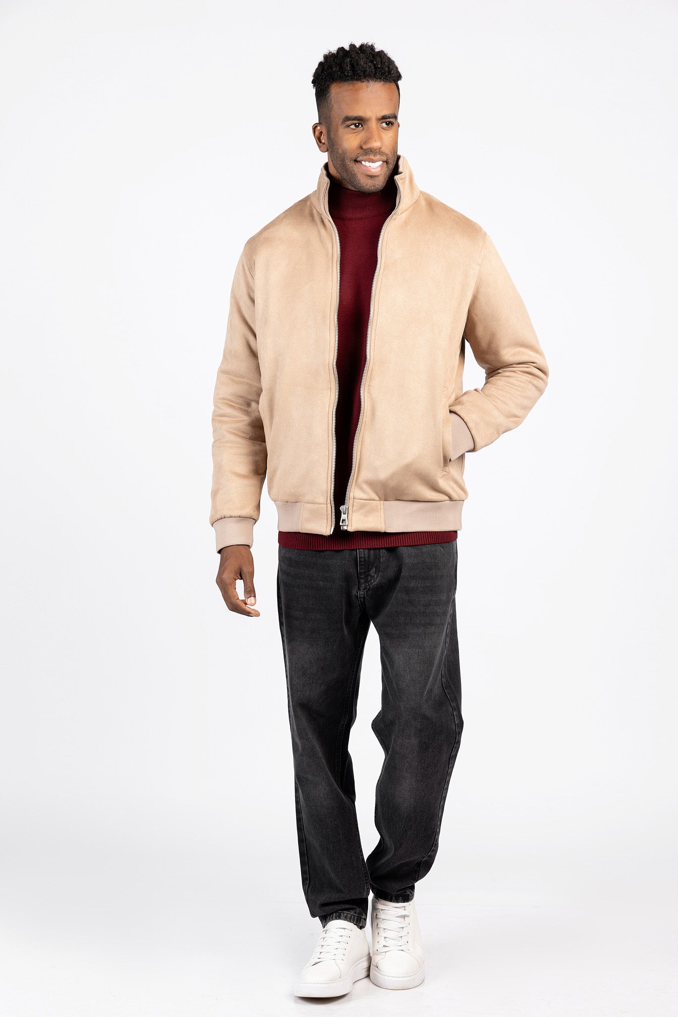 Suede Zipper Jacket – Modern Style – JAK/26604