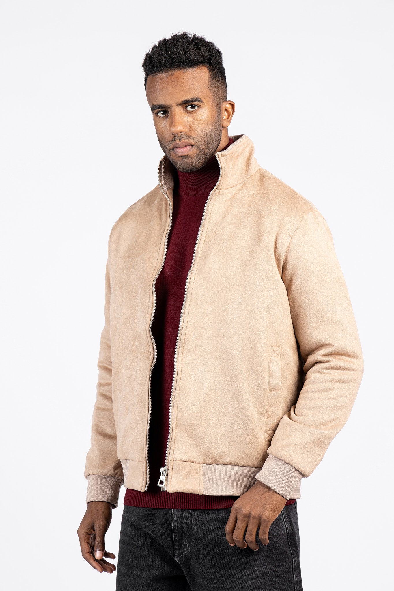 Suede Zipper Jacket – Modern Style – JAK/26604