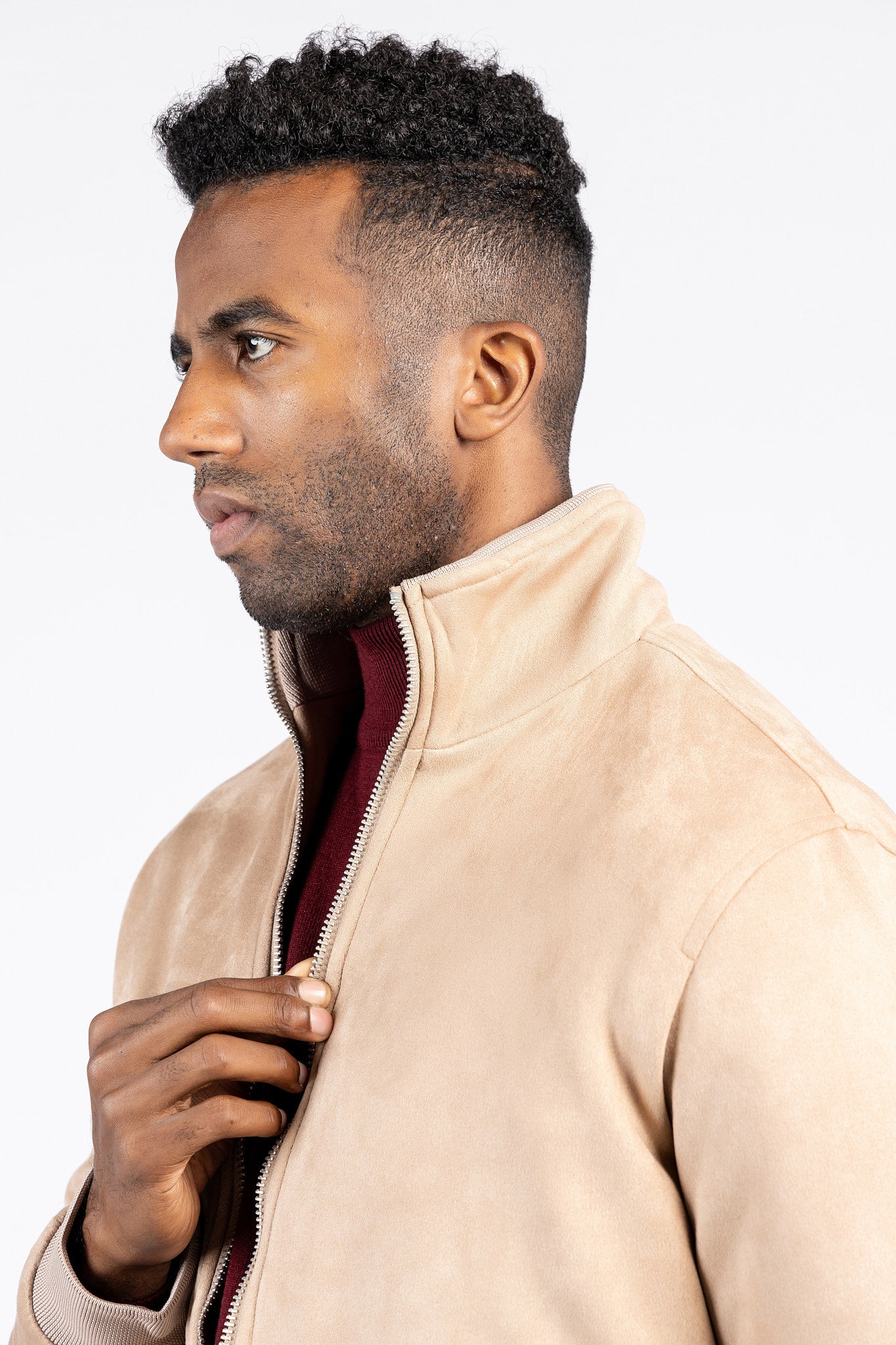 Suede Zipper Jacket – Modern Style – JAK/26604