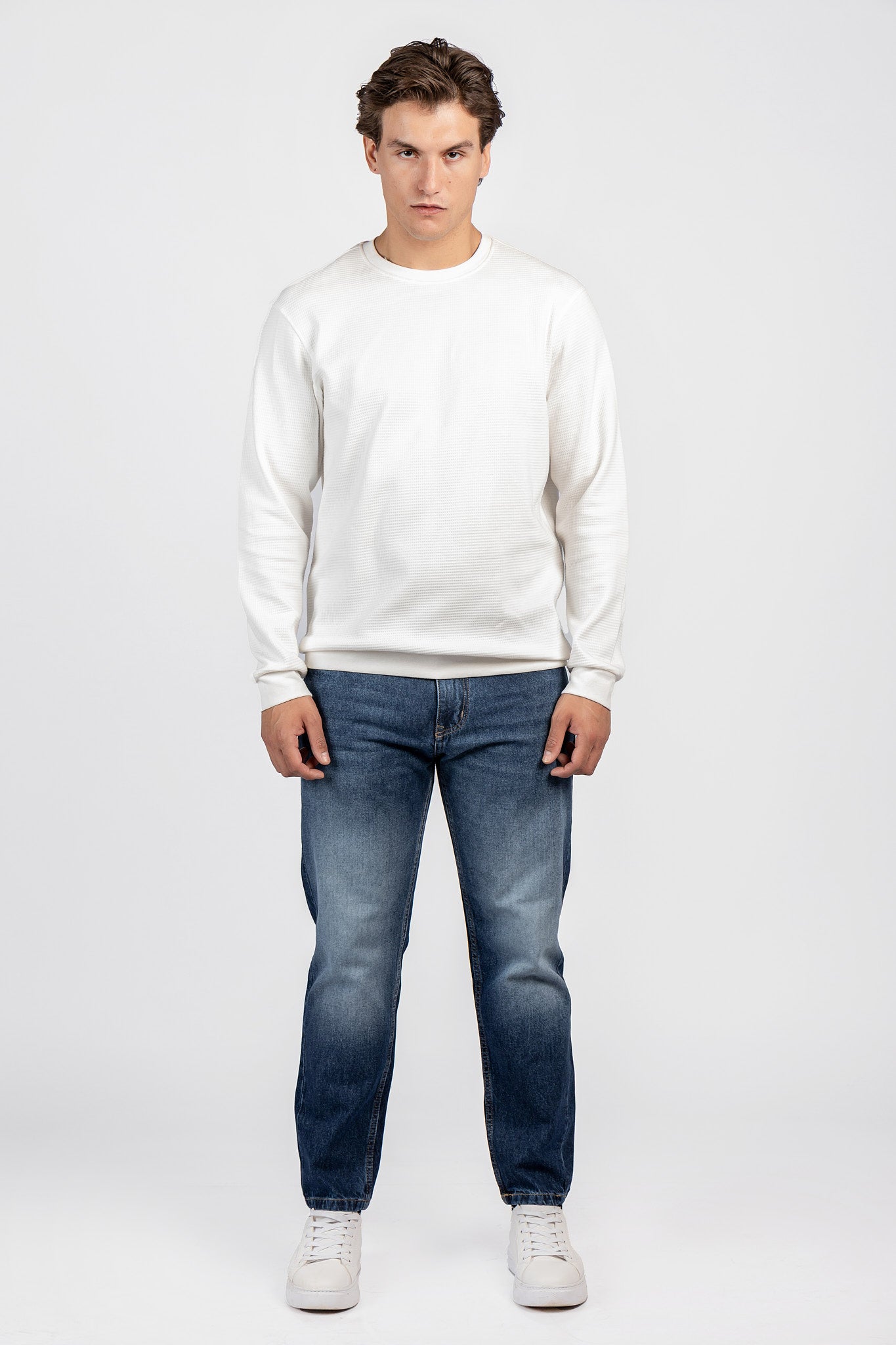 Round Neck Basic Jakar Waffle Top SWT/26704