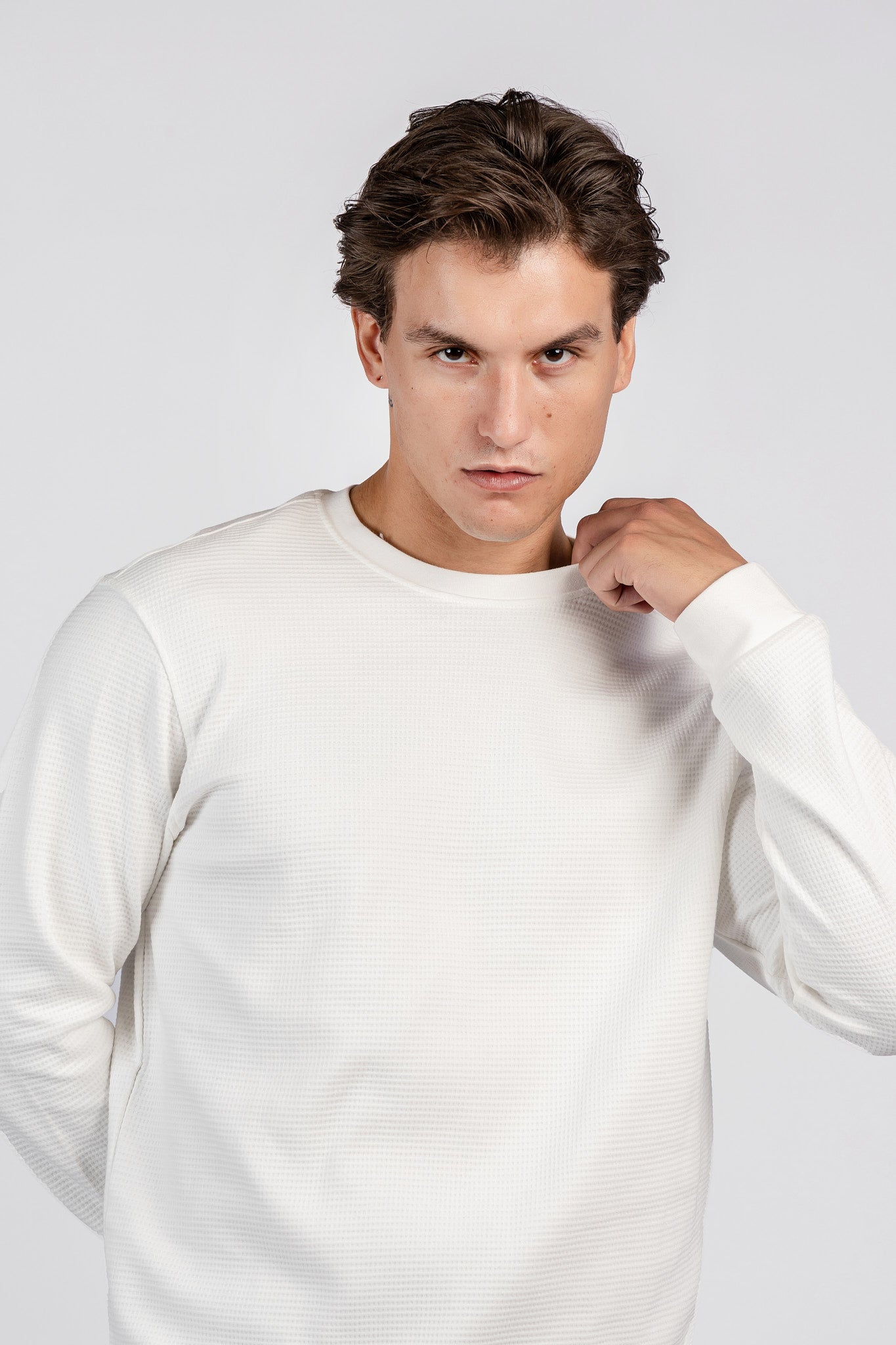 Round Neck Basic Jakar Waffle Top SWT/26704