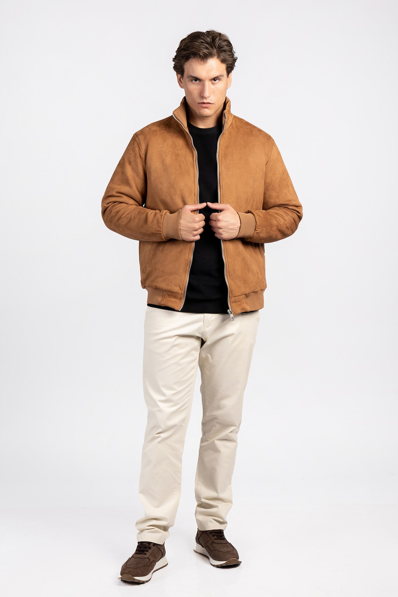 Suede Zipper Jacket – Modern Style – JAK/26604