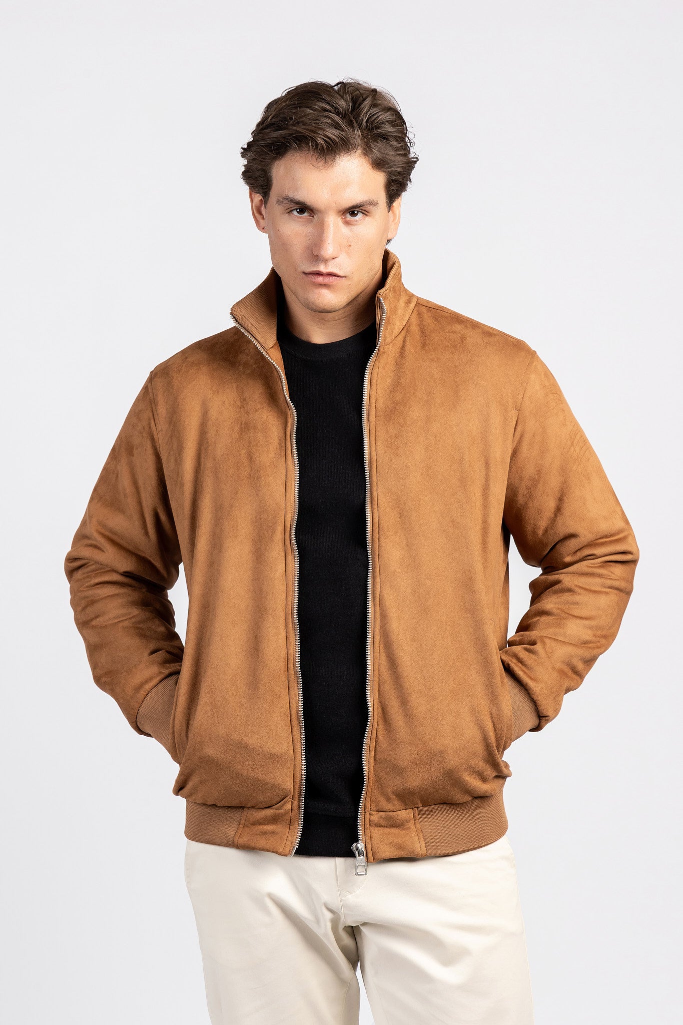 Suede Zipper Jacket – Modern Style – JAK/26604