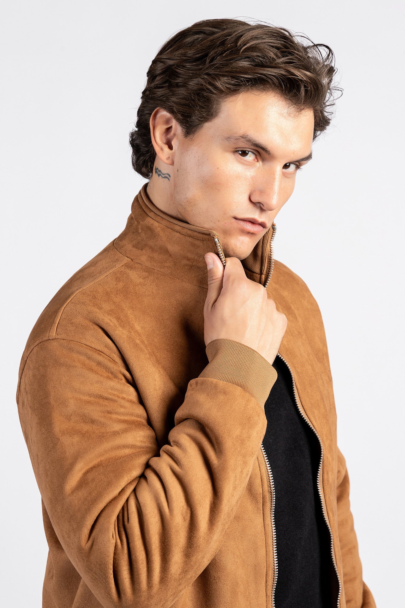 Suede Zipper Jacket – Modern Style – JAK/26604