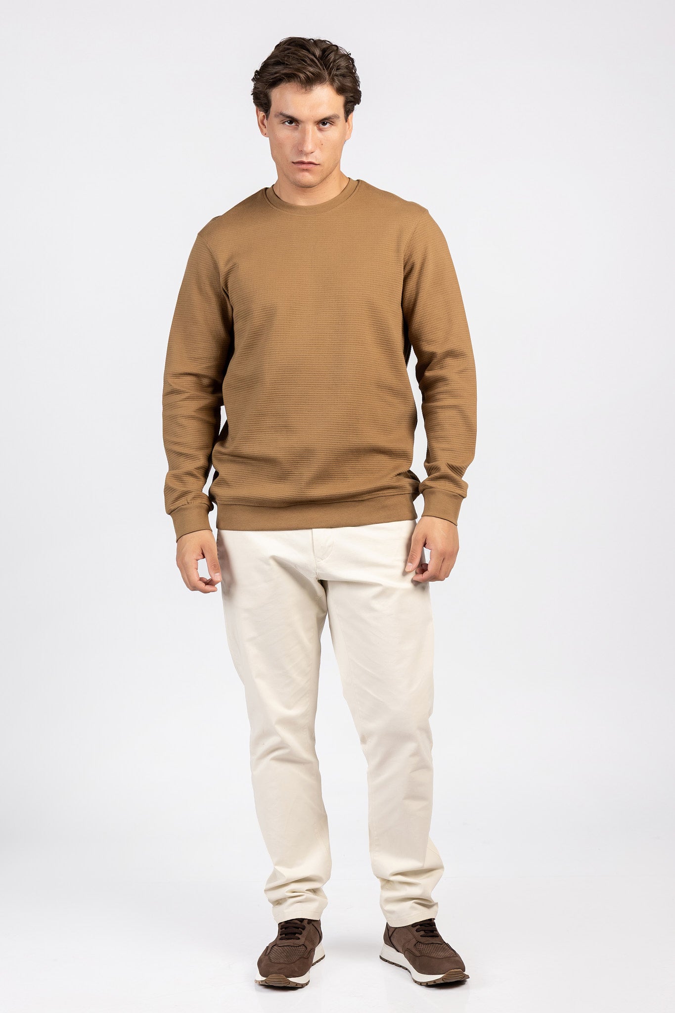 Round Neck Basic Jakar Waffle Top SWT/26704