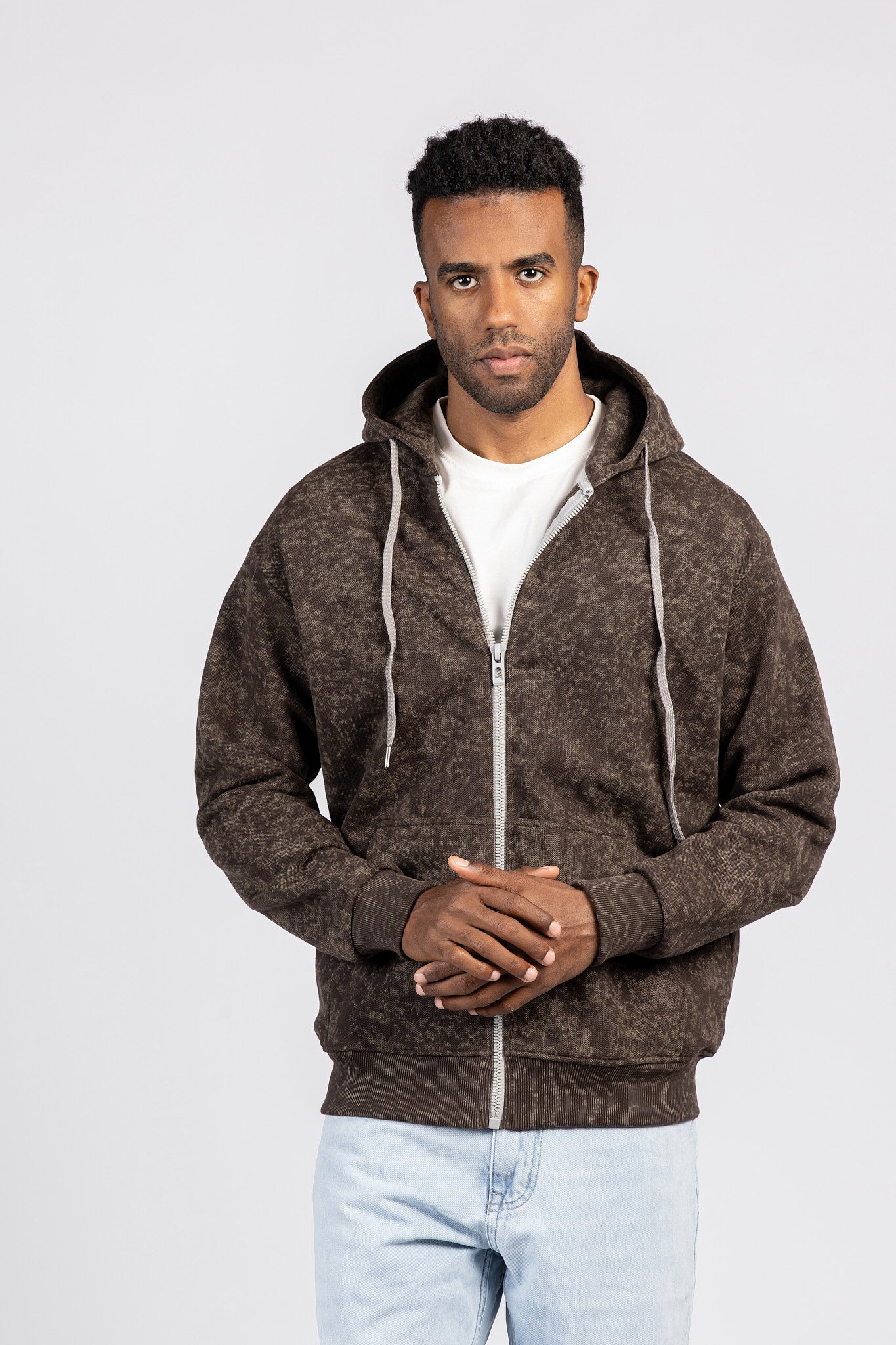 Capicho Zipper Beka-Milton-Print Sweatshirt SWT/26844