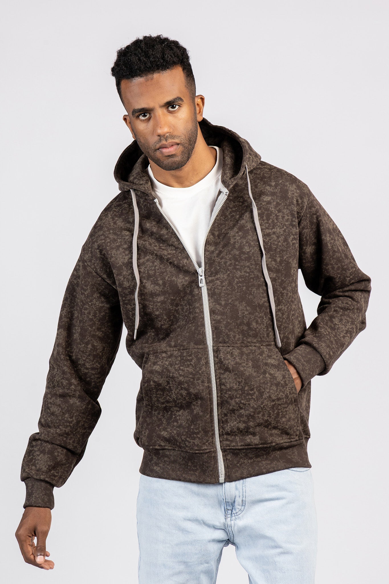 Capicho Zipper Beka-Milton-Print Sweatshirt SWT/26844