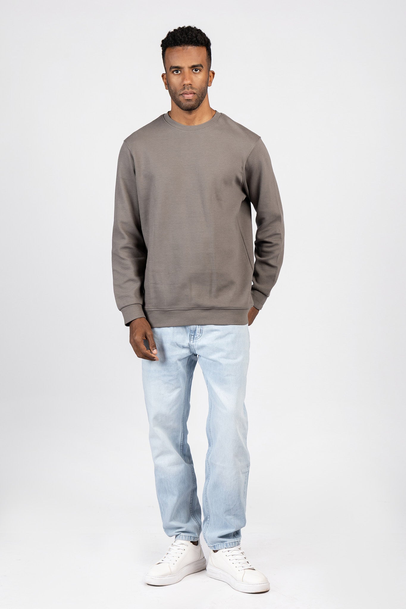 Round Neck Basic Jakar Waffle Top SWT/26704