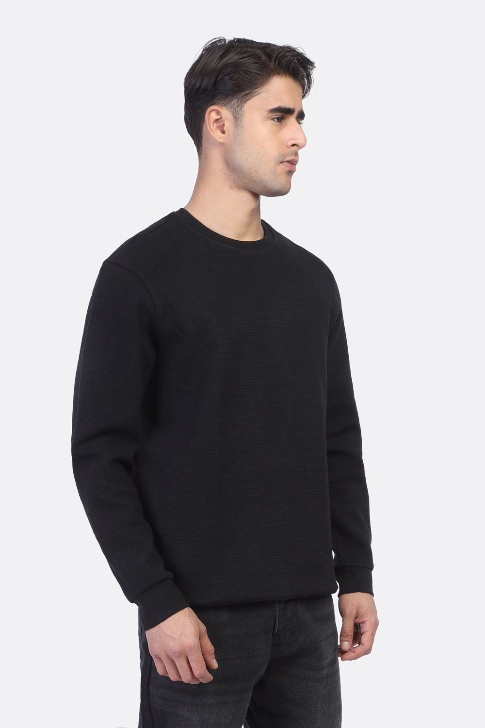 Round Neck Basic Jakar Waffle Top SWT/26704