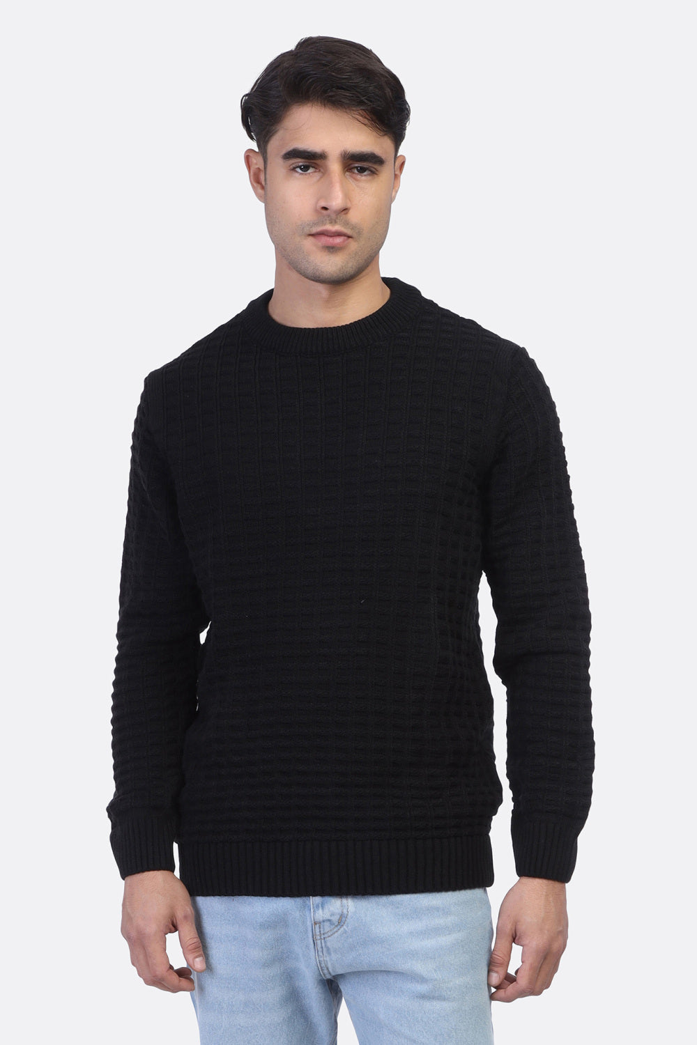 Men’s Rounded Fashion Pullover – Acrylic Comfort