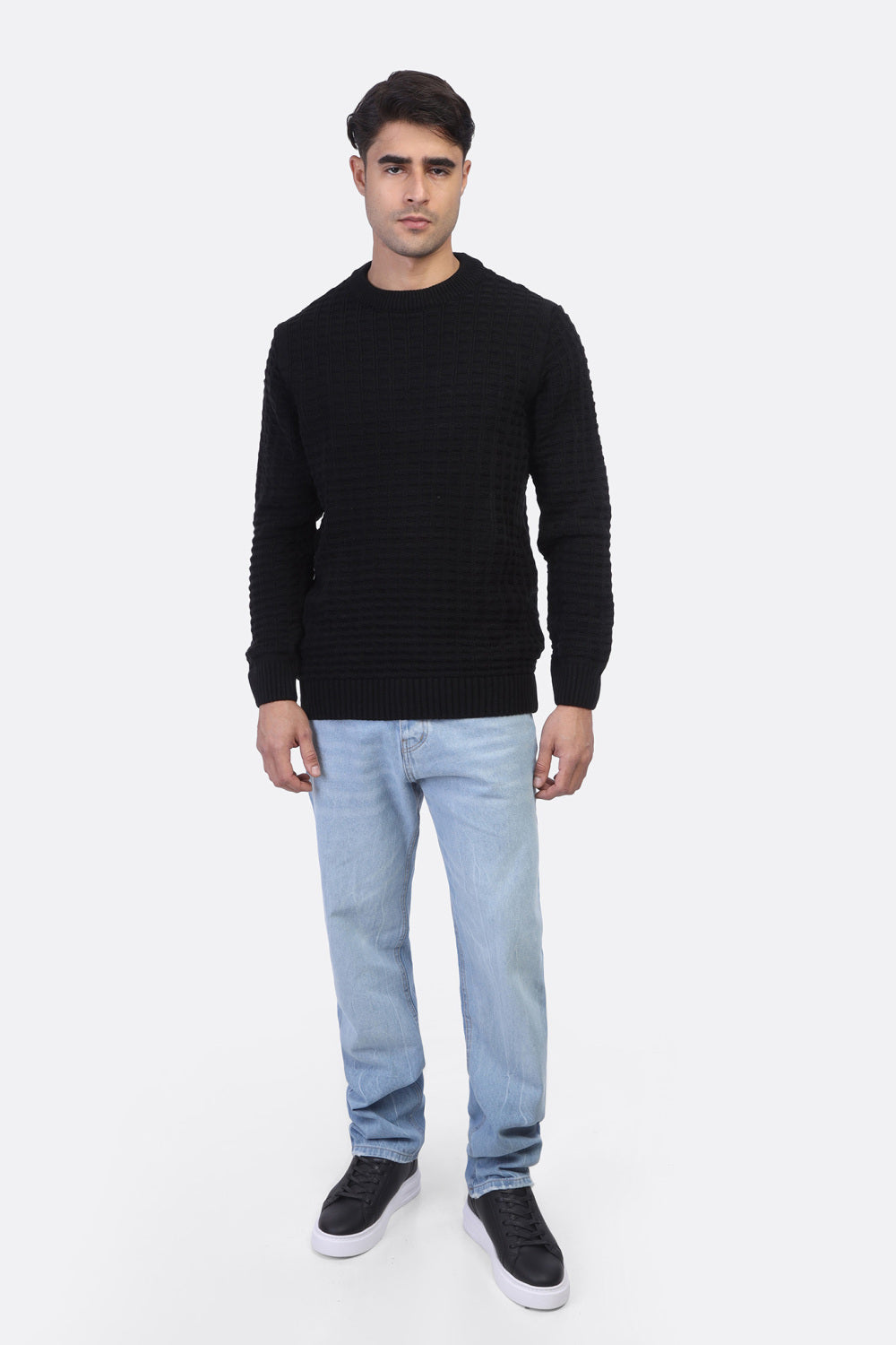 Men’s Rounded Fashion Pullover – Acrylic Comfort