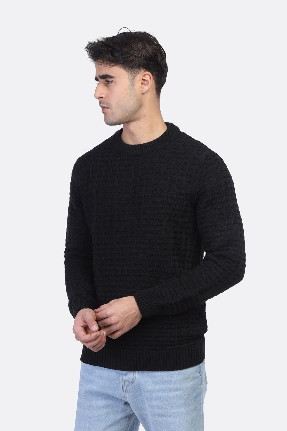 Men’s Rounded Fashion Pullover – Acrylic Comfort