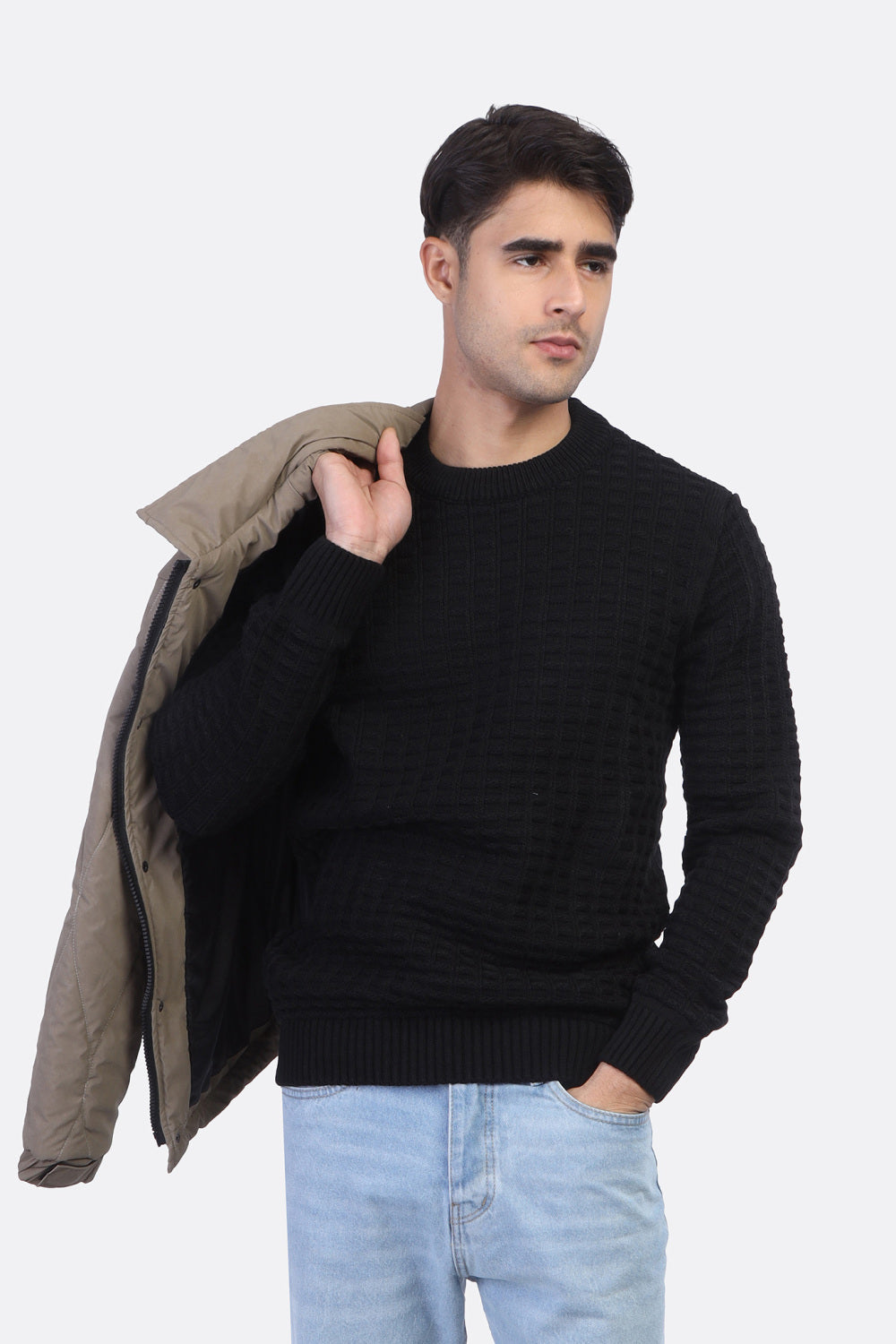 Men’s Rounded Fashion Pullover – Acrylic Comfort