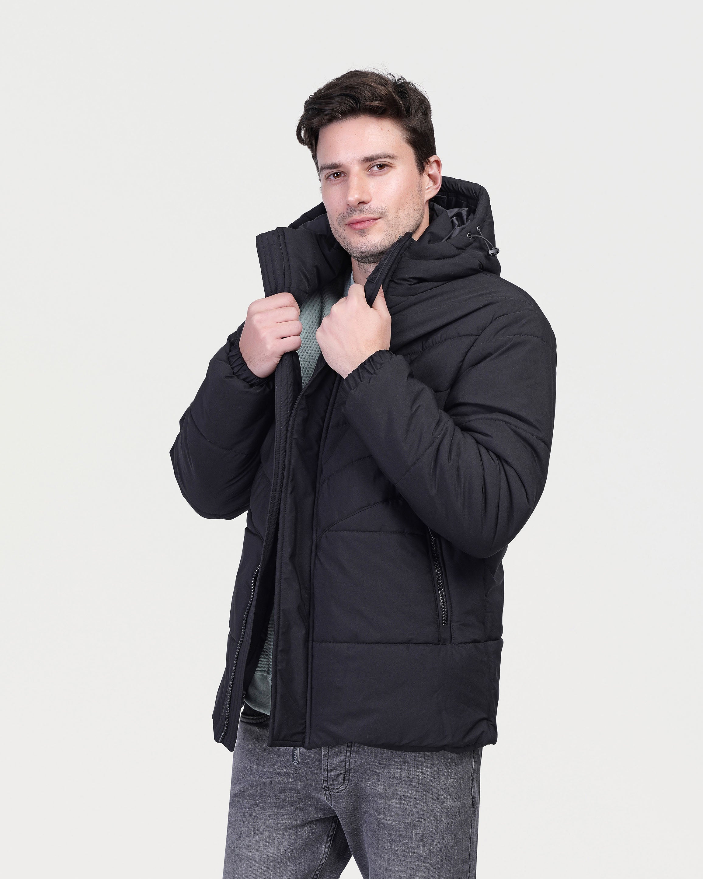 Warm hooded bubble jacket - JAK/25606