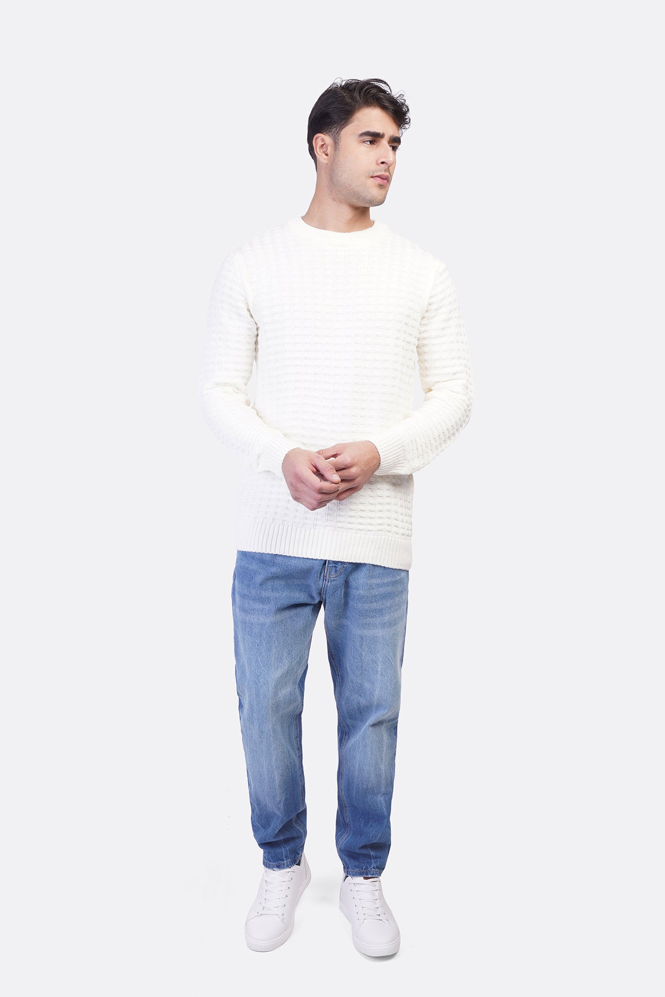 Men’s Rounded Fashion Pullover – Acrylic Comfort
