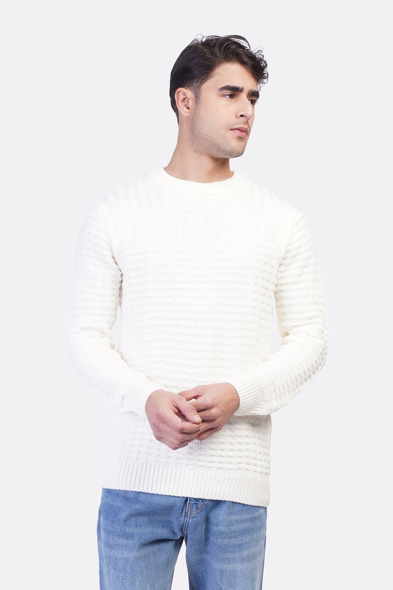Men’s Rounded Fashion Pullover – Acrylic Comfort