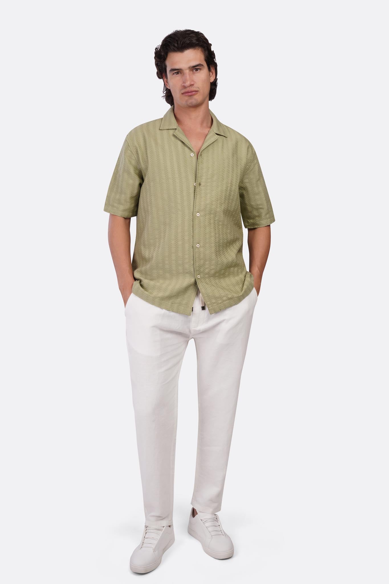 Striped Shibeka Half-Sleeve Shirt