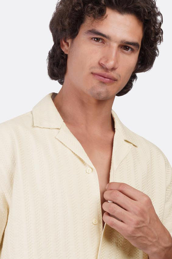 Striped Shibeka Half-Sleeve Shirt