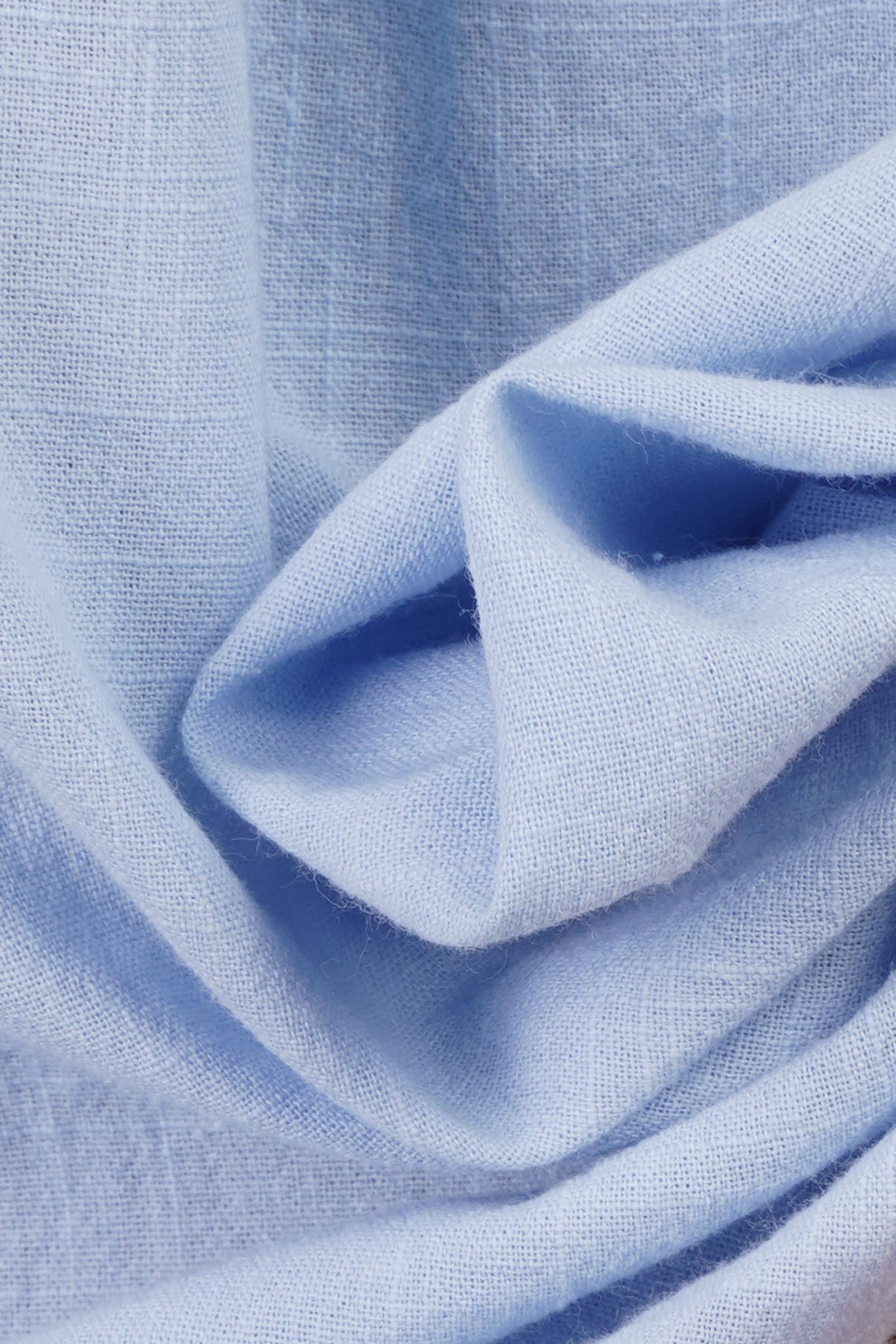 Slub Cotton Half-Collar Shirt