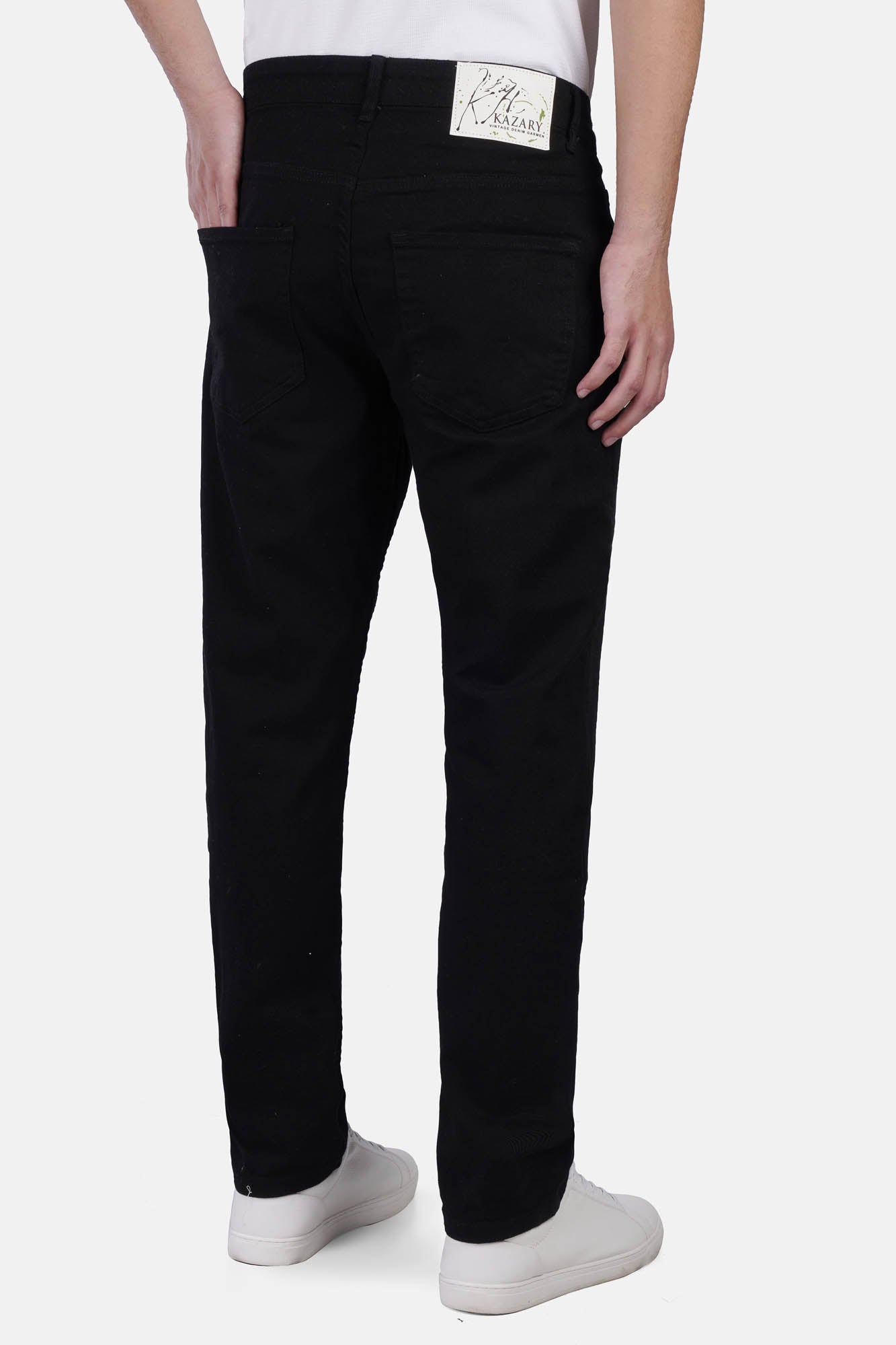 Slim-Fit Gabardine Lycra Pants with Slit Pockets