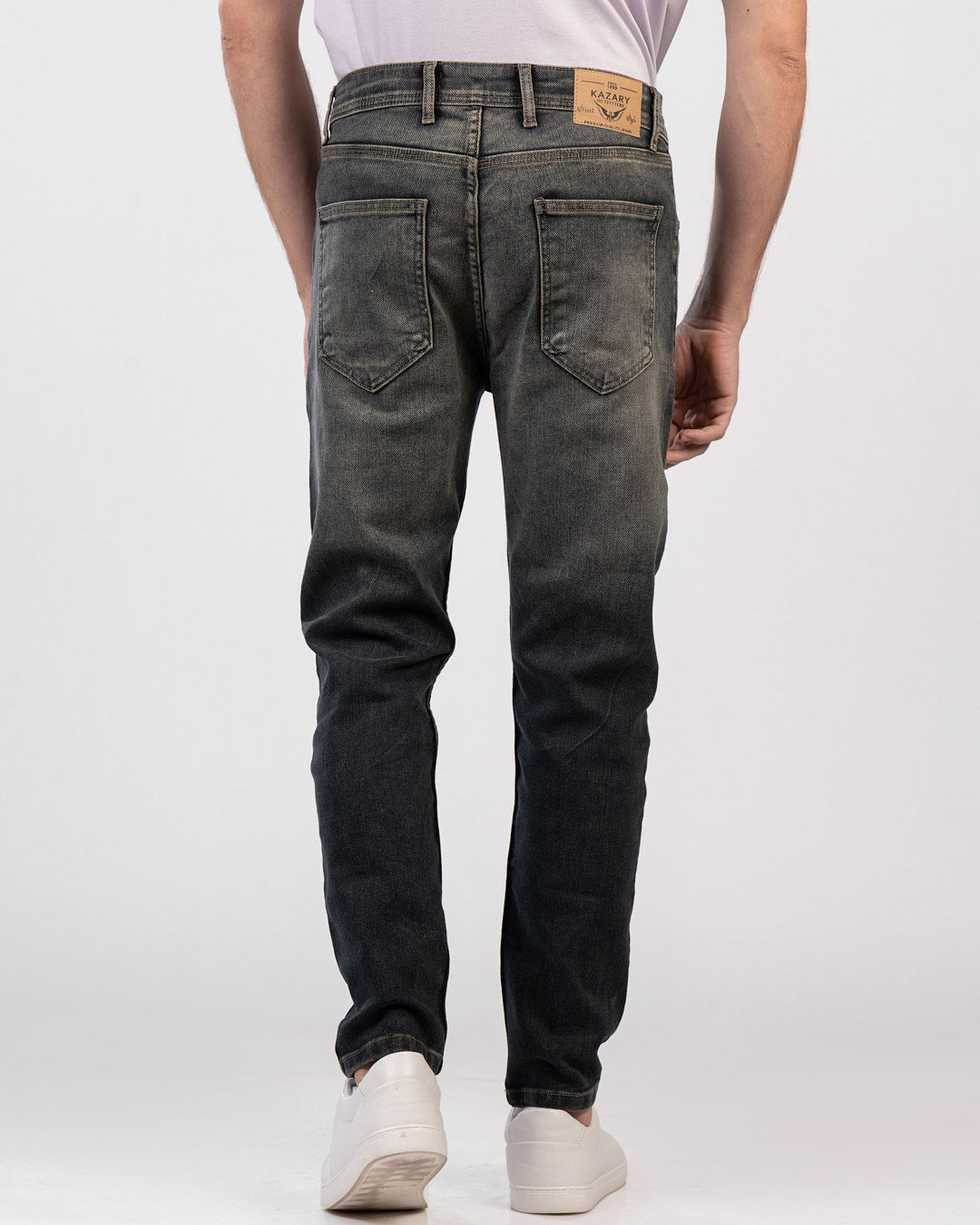 Slim-Fit Denim Pants with Zipper Closure