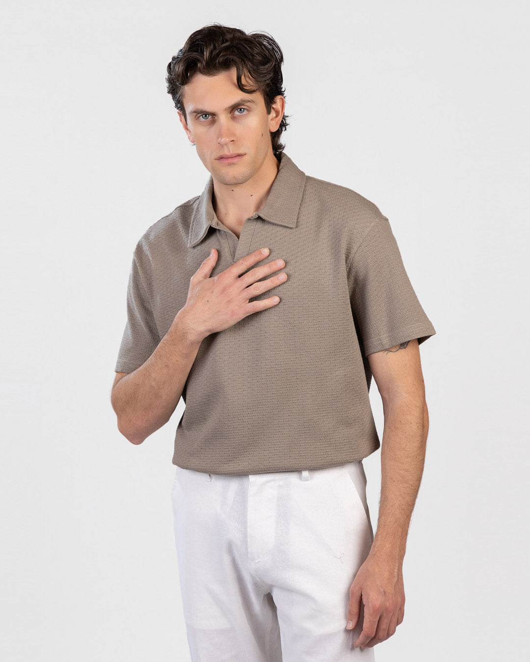 Oversized Jacquard Polo T-Shirt