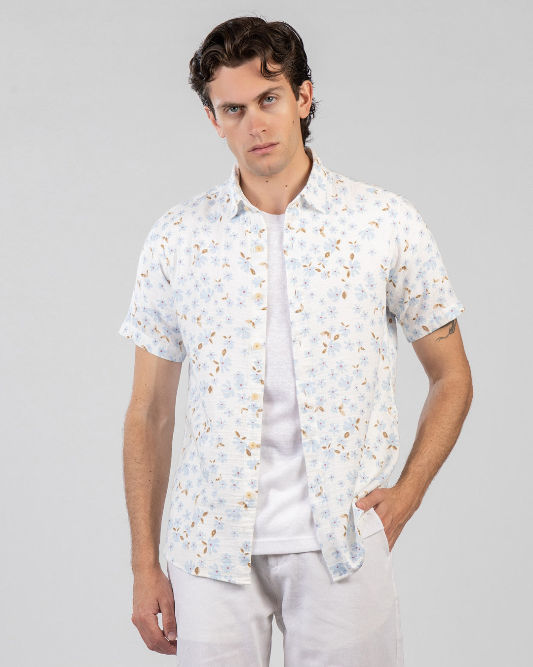 Full-Covered Printed Krenkle Half-Sleeve Shirt