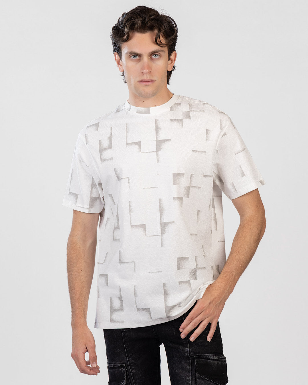 Oversized Printed Jacquard T-Shirt