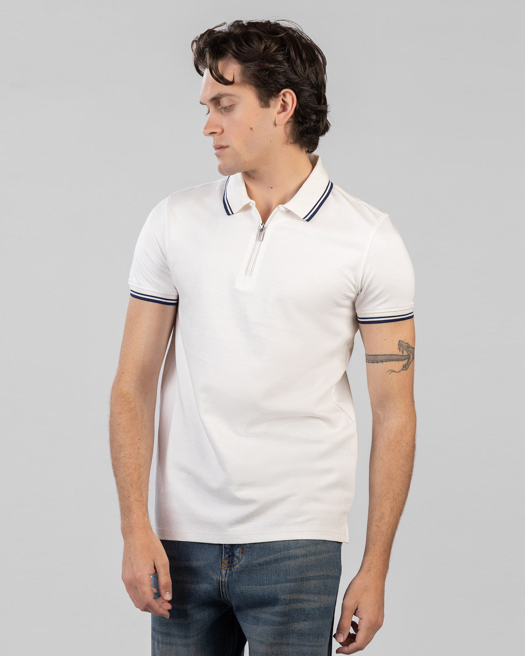 Half-Zip Interlock Polo T-Shirt