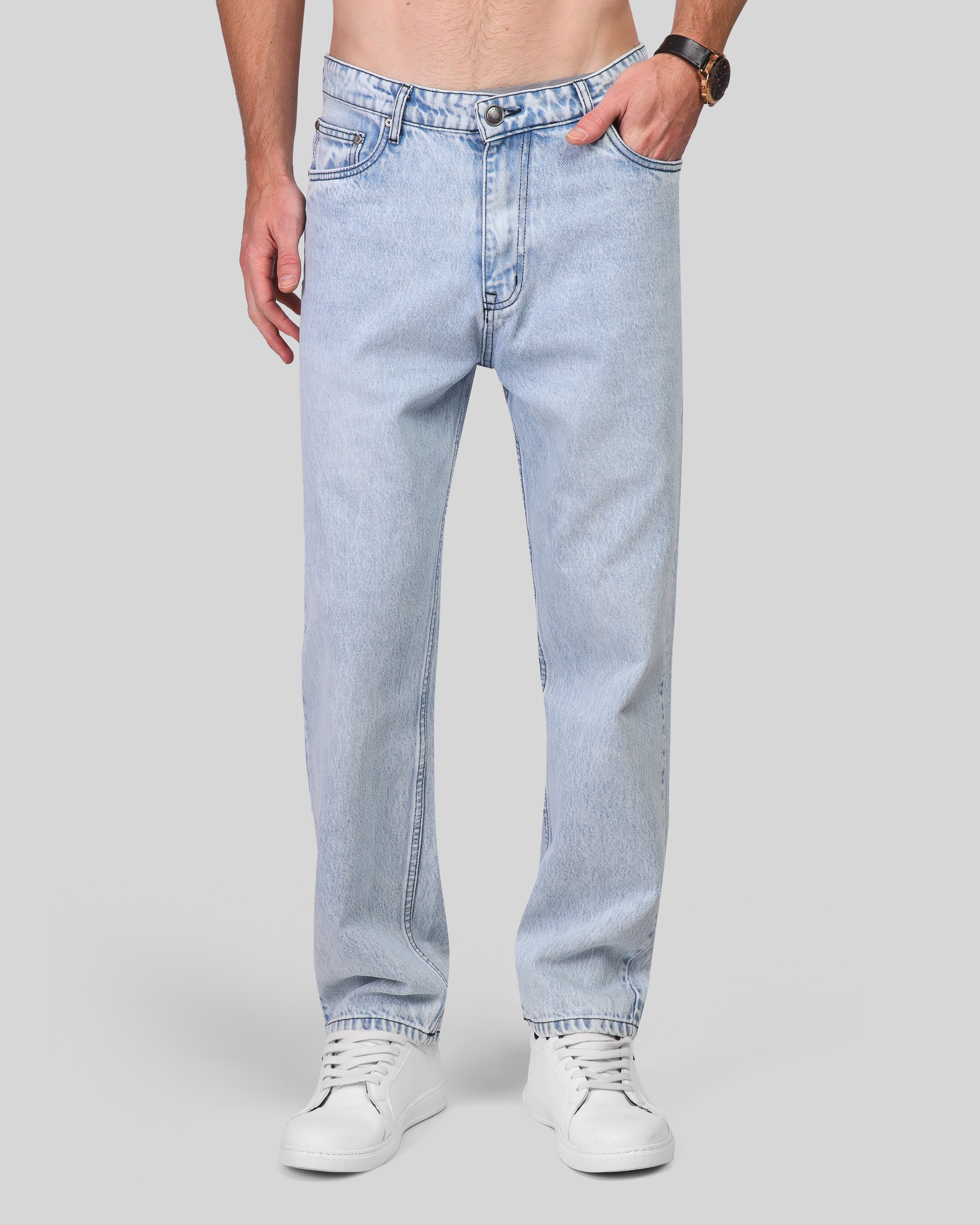 Wide-Leg Denim Trousers - 6109