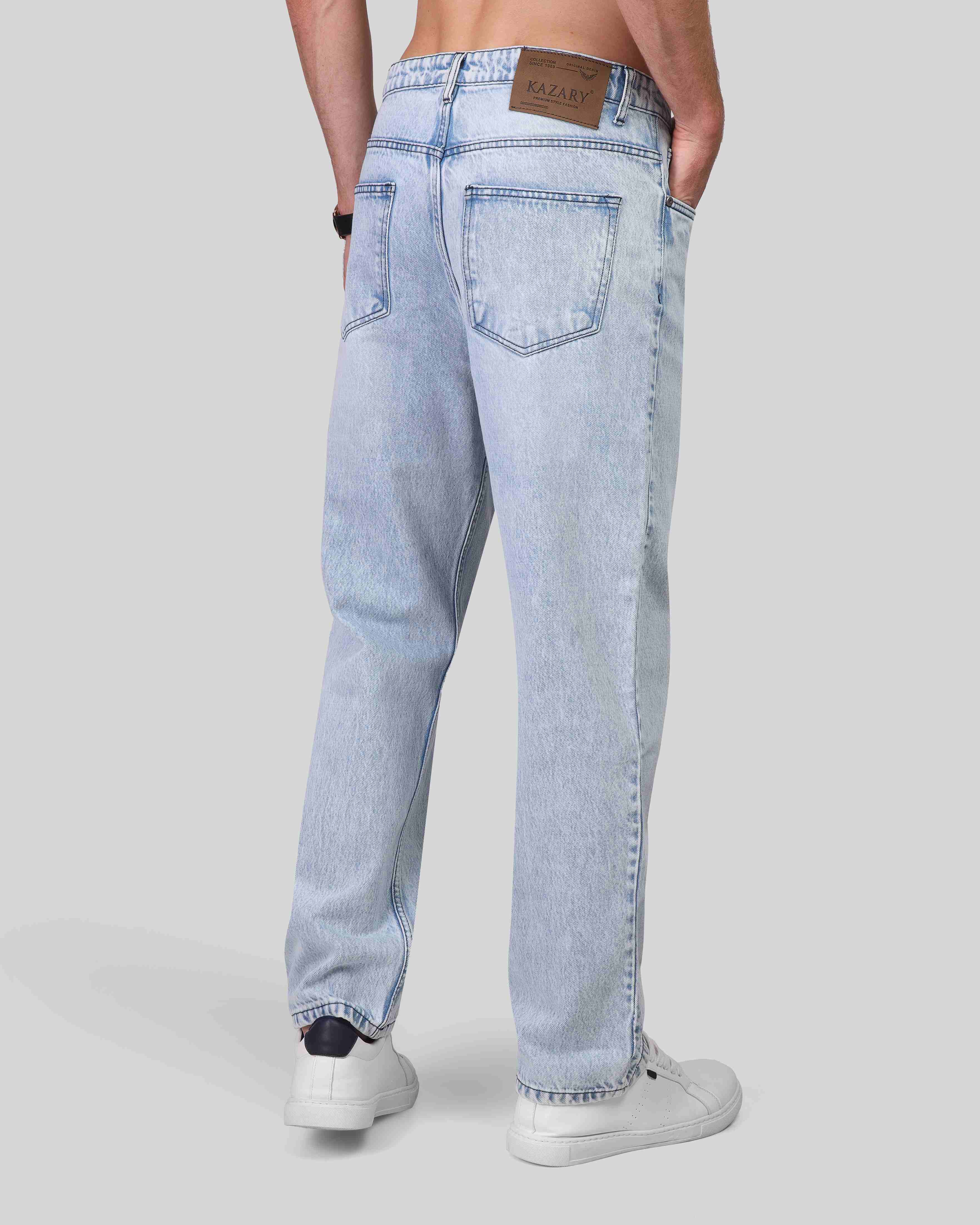 Wide-Leg Denim Trousers - 6109