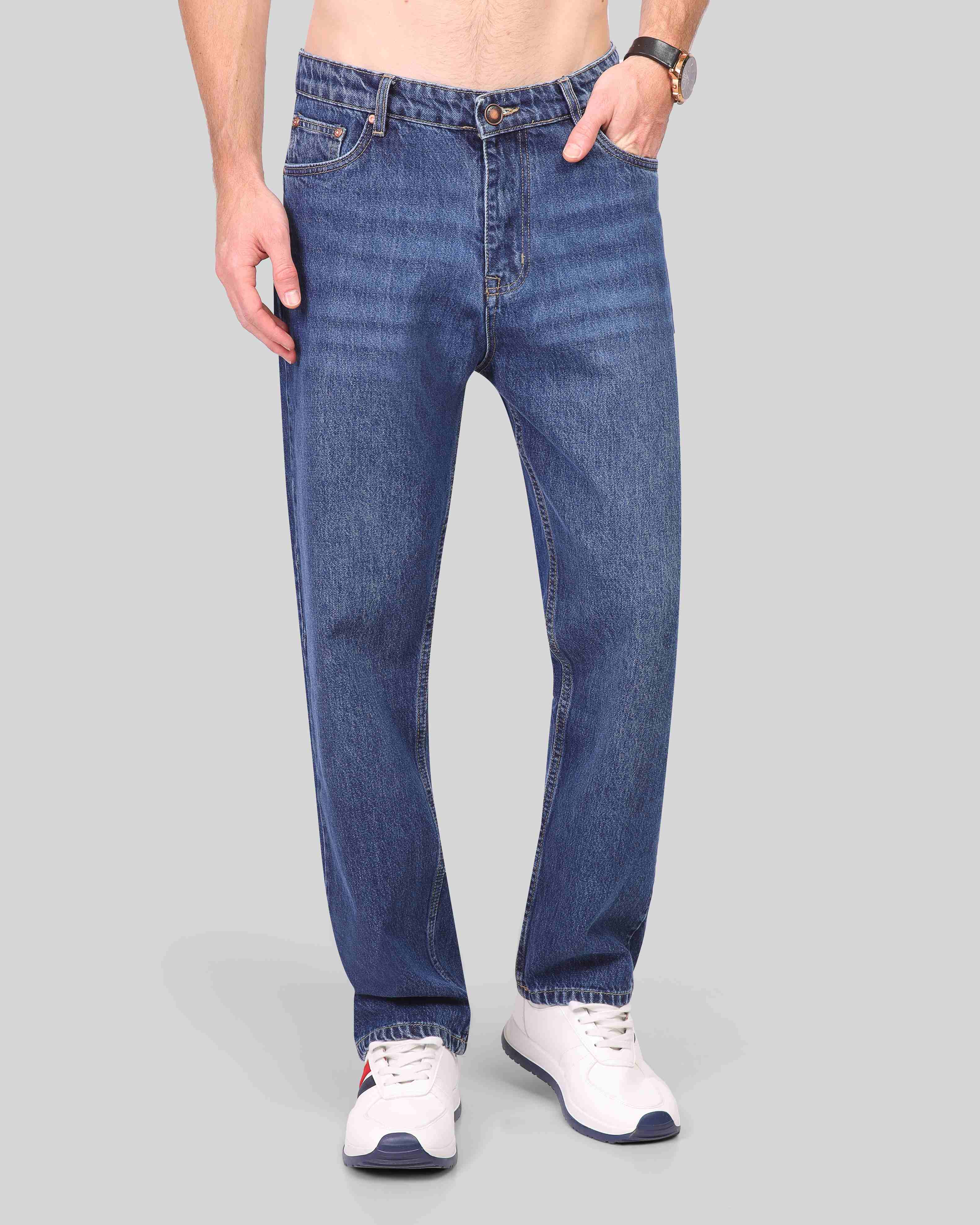 Wide-Leg Denim Trousers - 6109