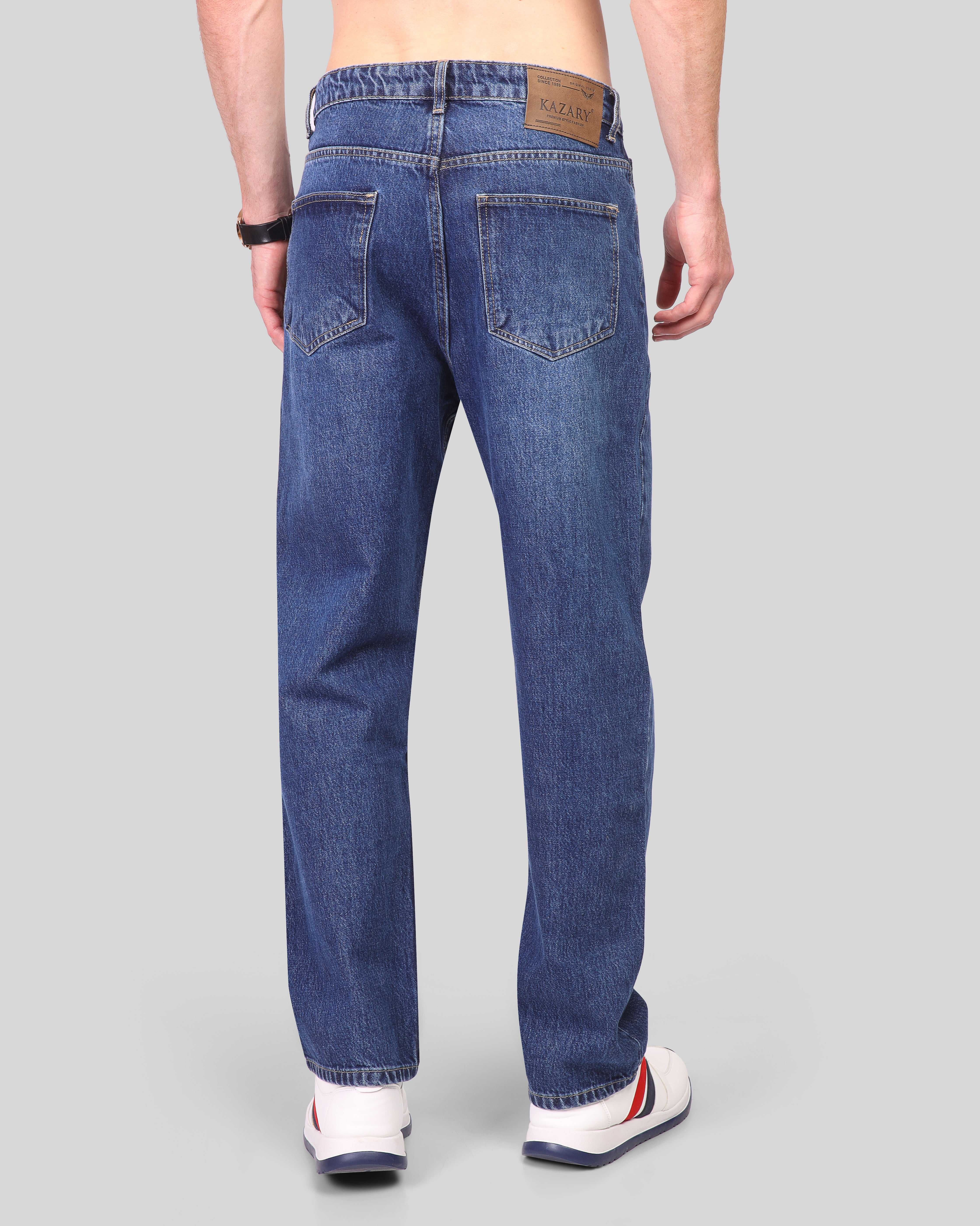 Wide-Leg Denim Trousers - 6109