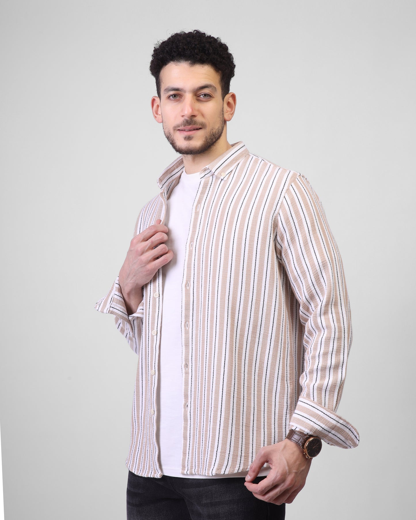 Stripe long sleeve shirt -3215