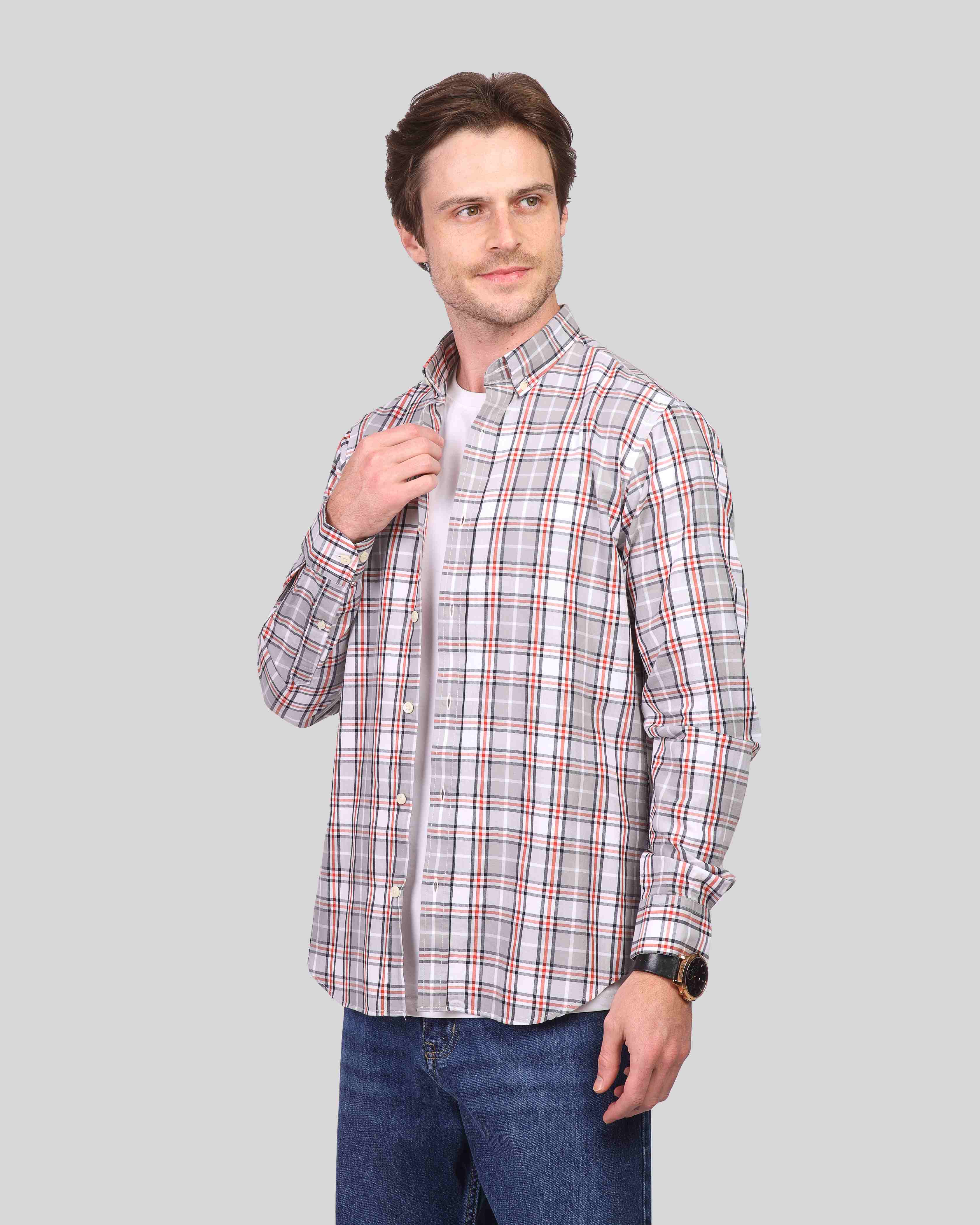 Striped Cotton Button-Up - 3326