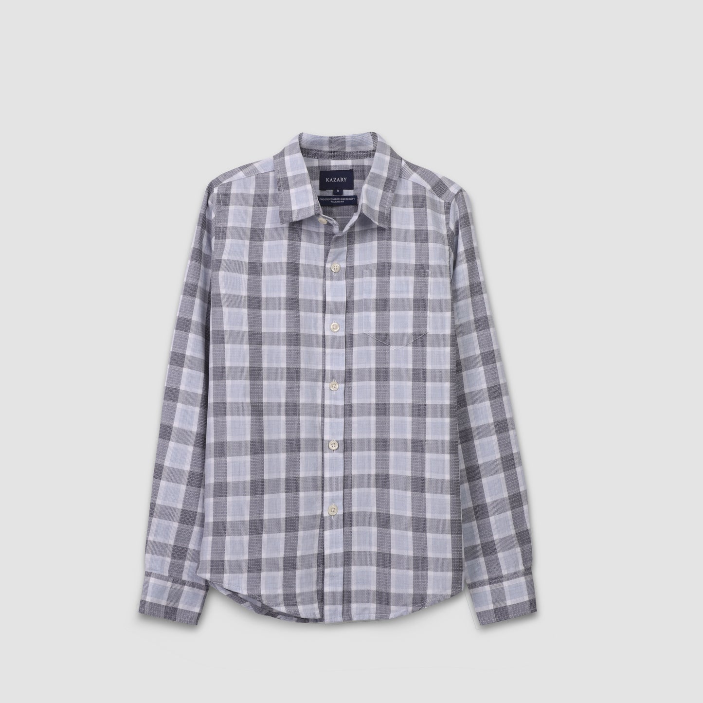 LONG SLEEVE SHIRT KIDS BASIC PLAID COTTON 3333