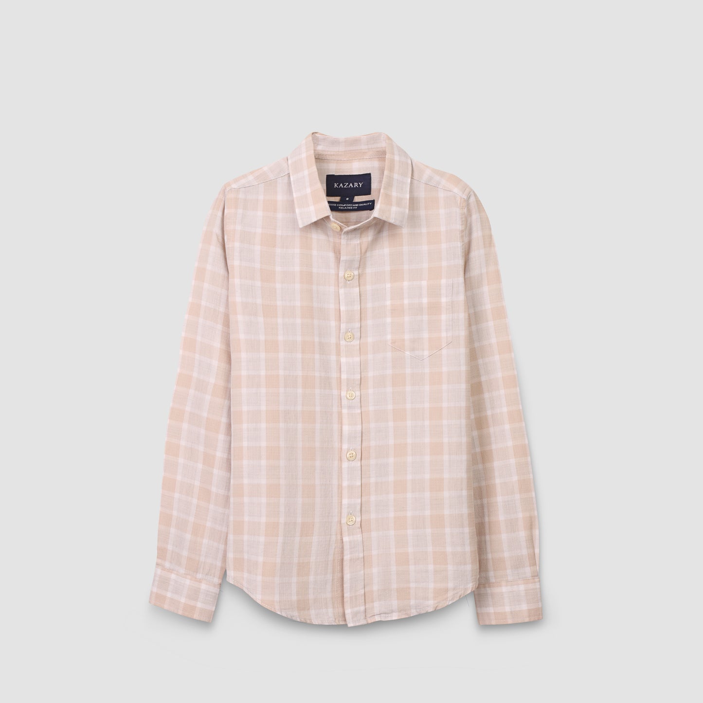 LONG SLEEVE SHIRT KIDS BASIC PLAID COTTON 3333