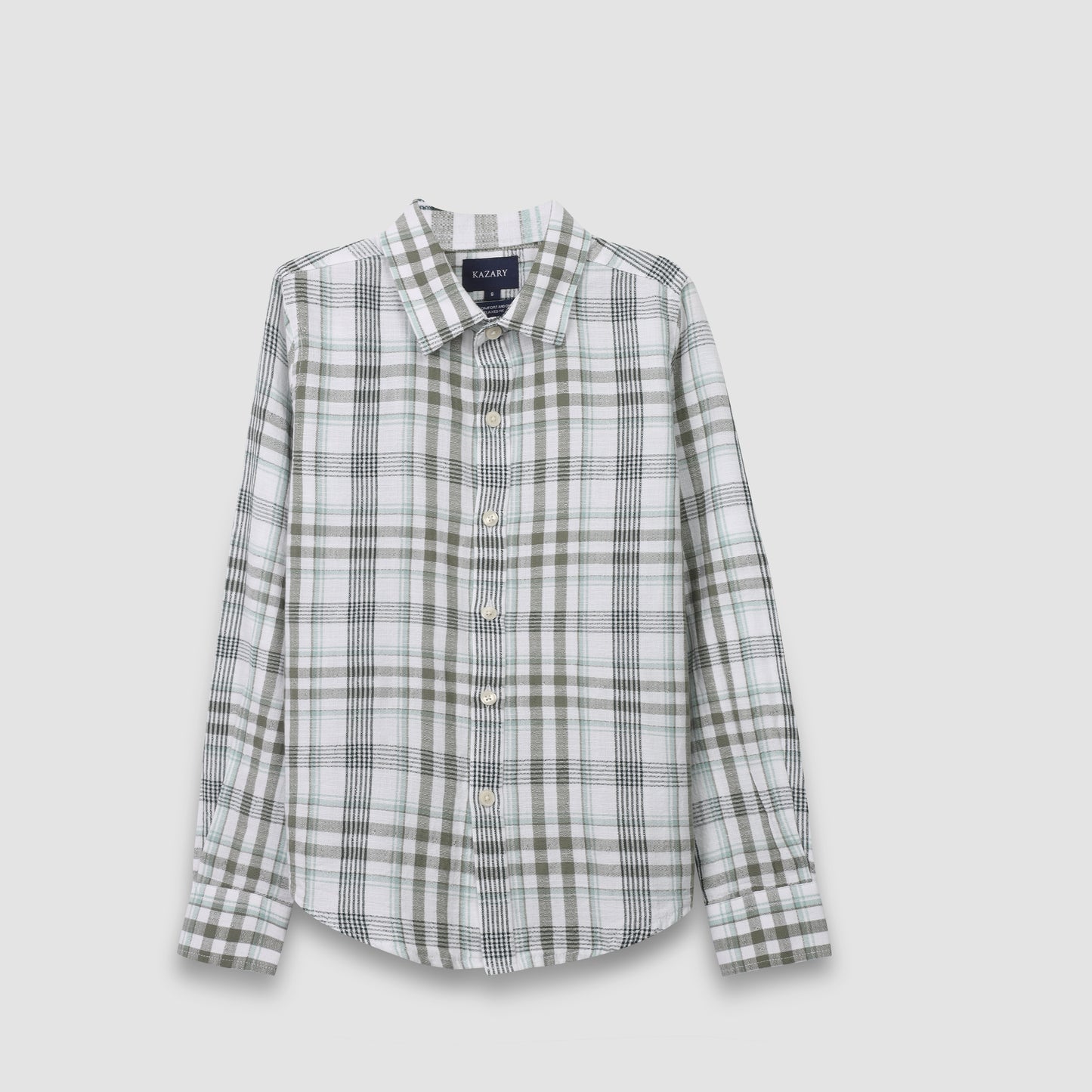 LONG SLEEVE SHIRT KIDS BASIC PLAID COTTON 3334