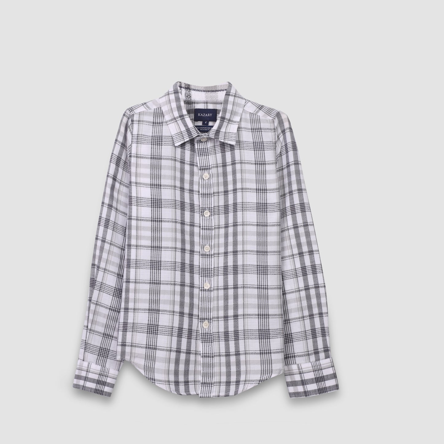 LONG SLEEVE SHIRT KIDS BASIC PLAID COTTON 3334
