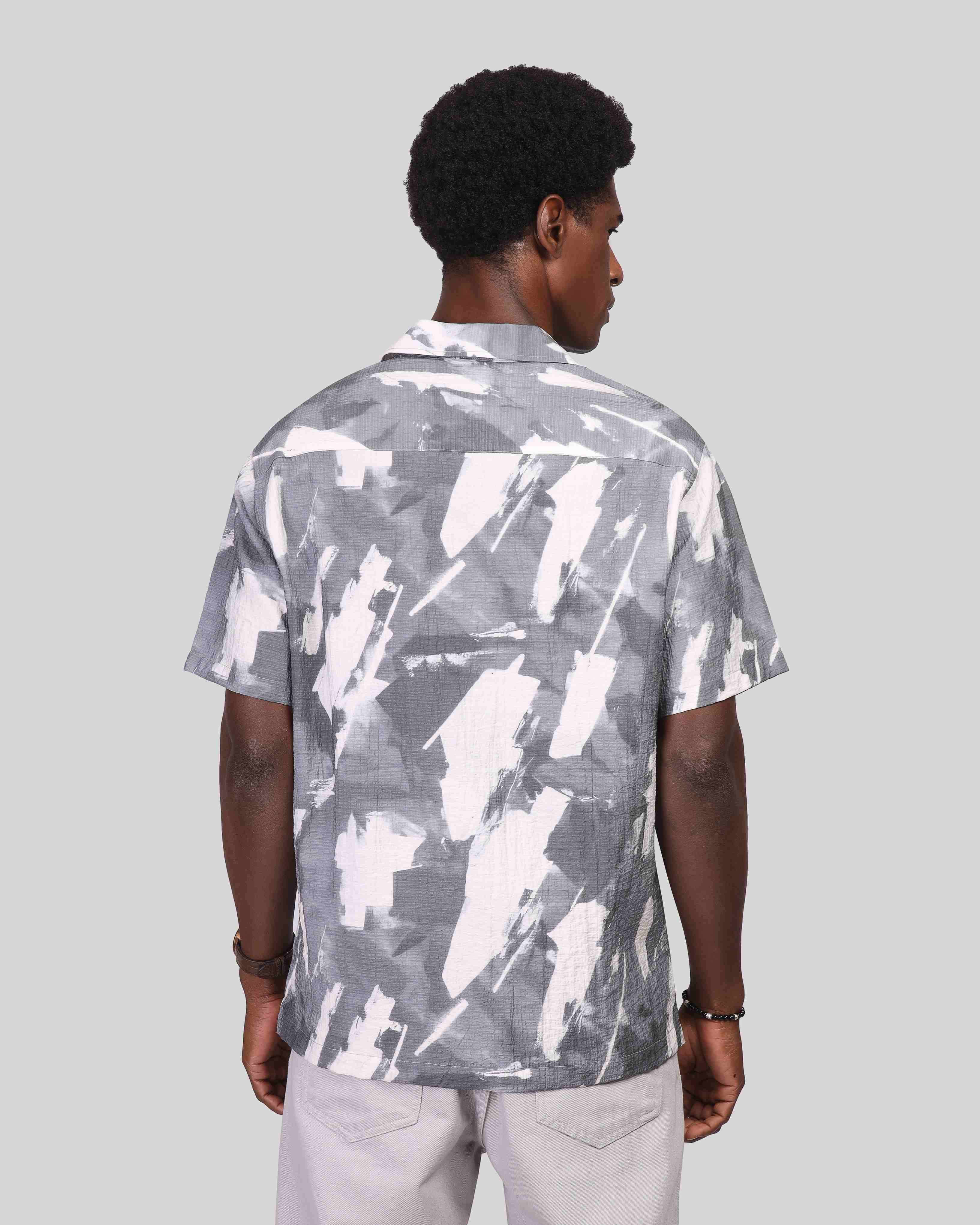 Minimal Art Cotton Shirt - 3343