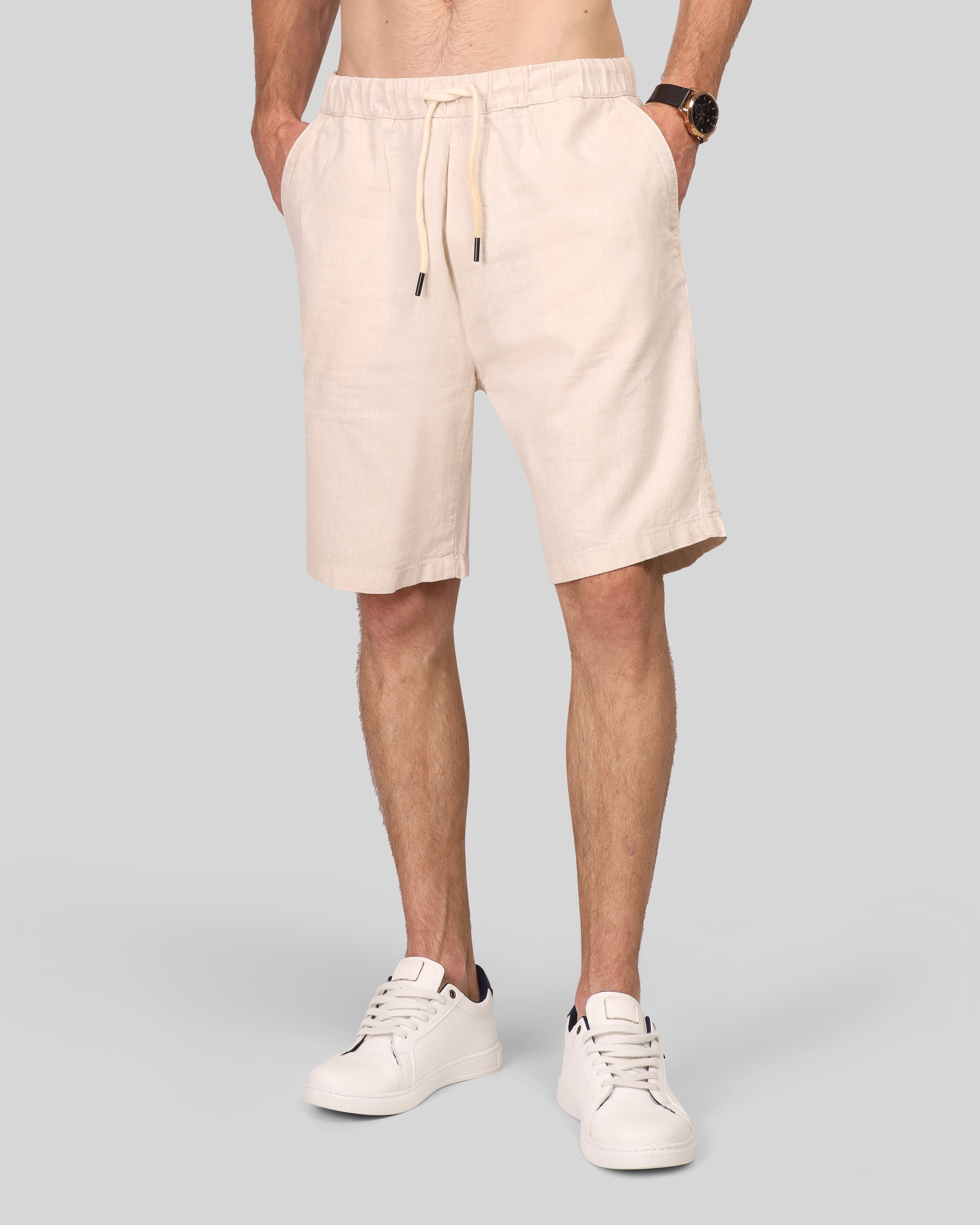 Linen Blend Regular Shorts - 6126