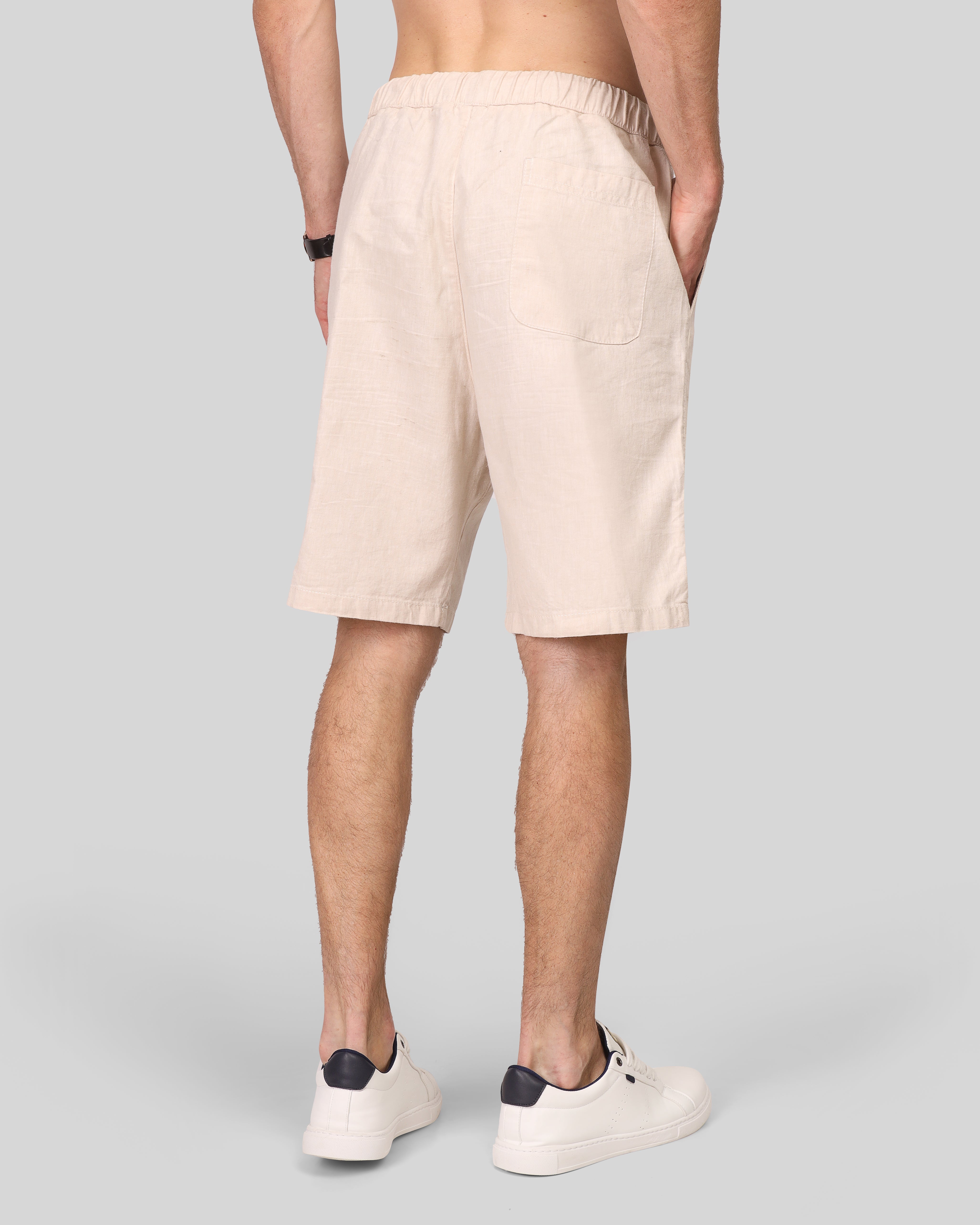 Linen Blend Regular Shorts - 6126