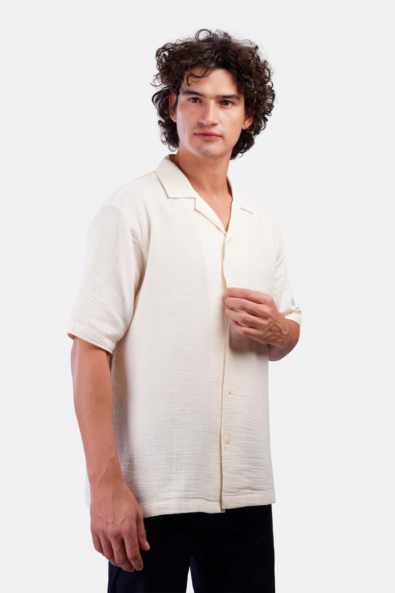 Crochet Tennis-Collar Half-Sleeve Shirt