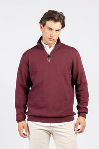 Half-Zipper Double Waffle Fashion Sweatshirt SWT/26843