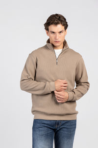 Half-Zipper Double Waffle Fashion Sweatshirt SWT/26843