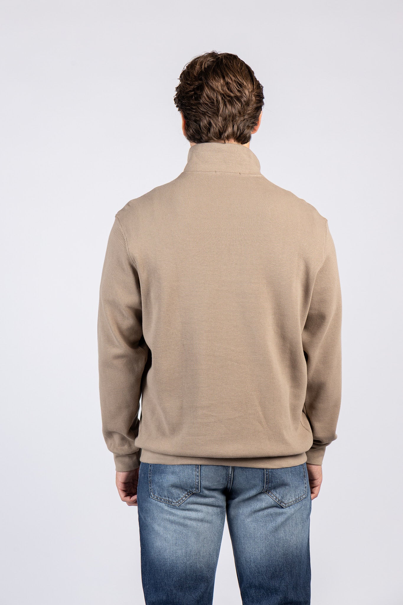 Half-Zipper Double Waffle Fashion Sweatshirt SWT/26843