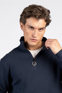 Half-Zipper Double Waffle Fashion Sweatshirt SWT/26843