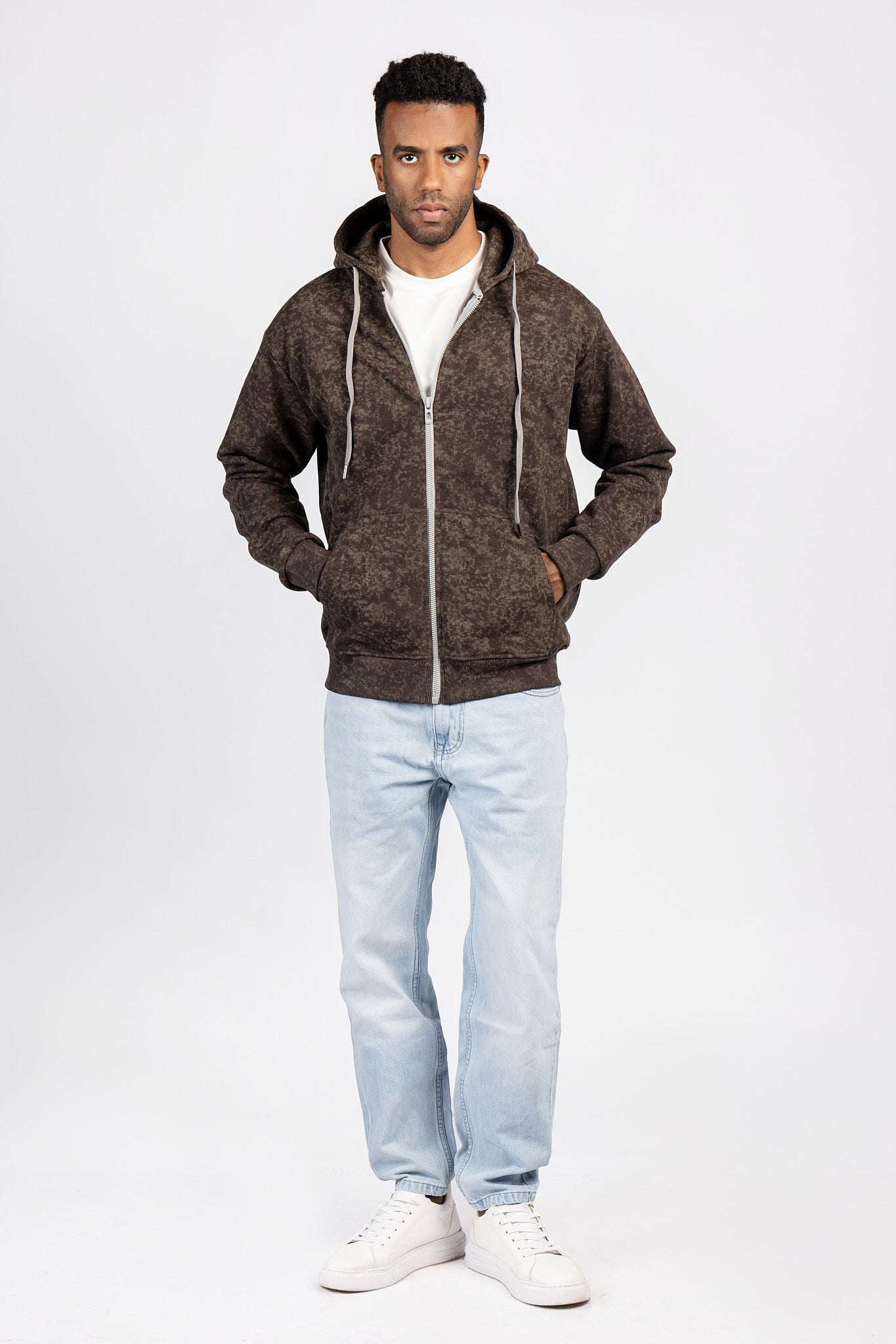 Capicho Zipper Beka-Milton-Print Sweatshirt SWT/26844