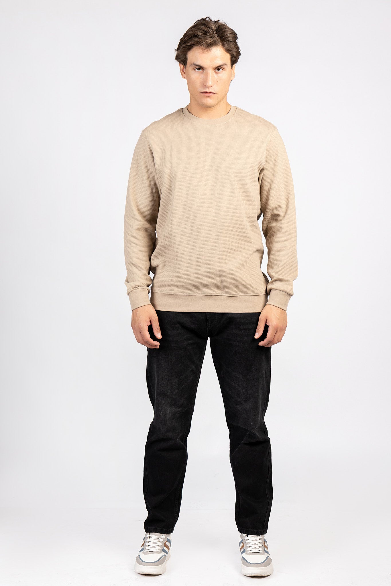 Round Neck Basic Jakar Waffle Top SWT/26704