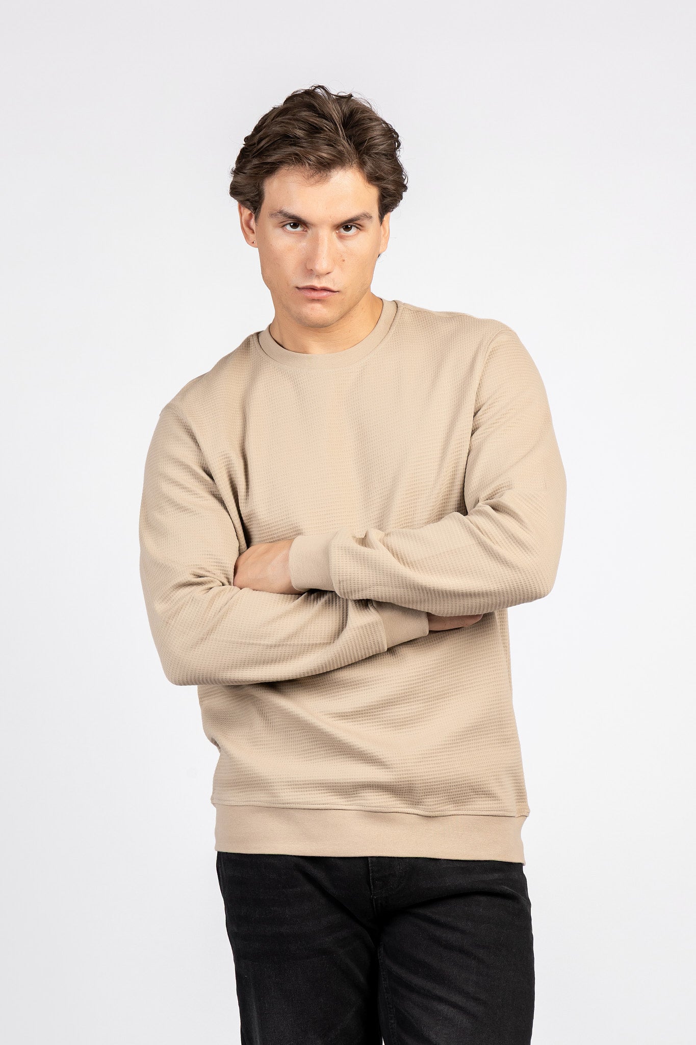 Round Neck Basic Jakar Waffle Top SWT/26704